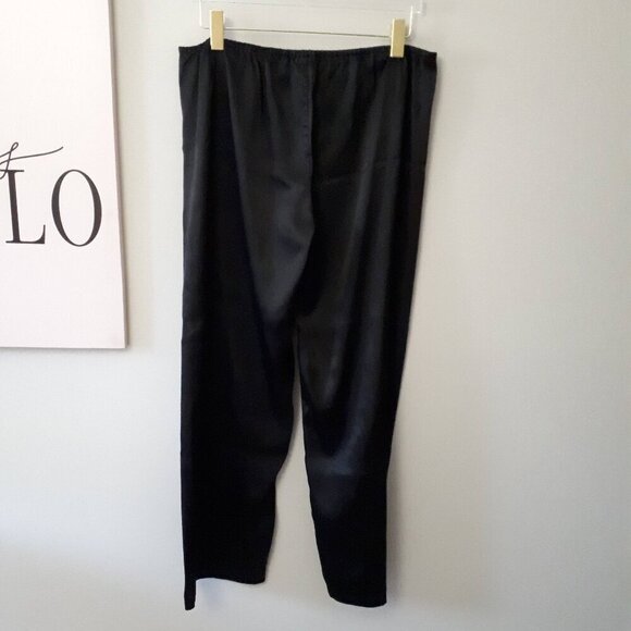 NWOT La Senza Lingerie black & pink satin-like pajama pants, L - Picture 4 of 5